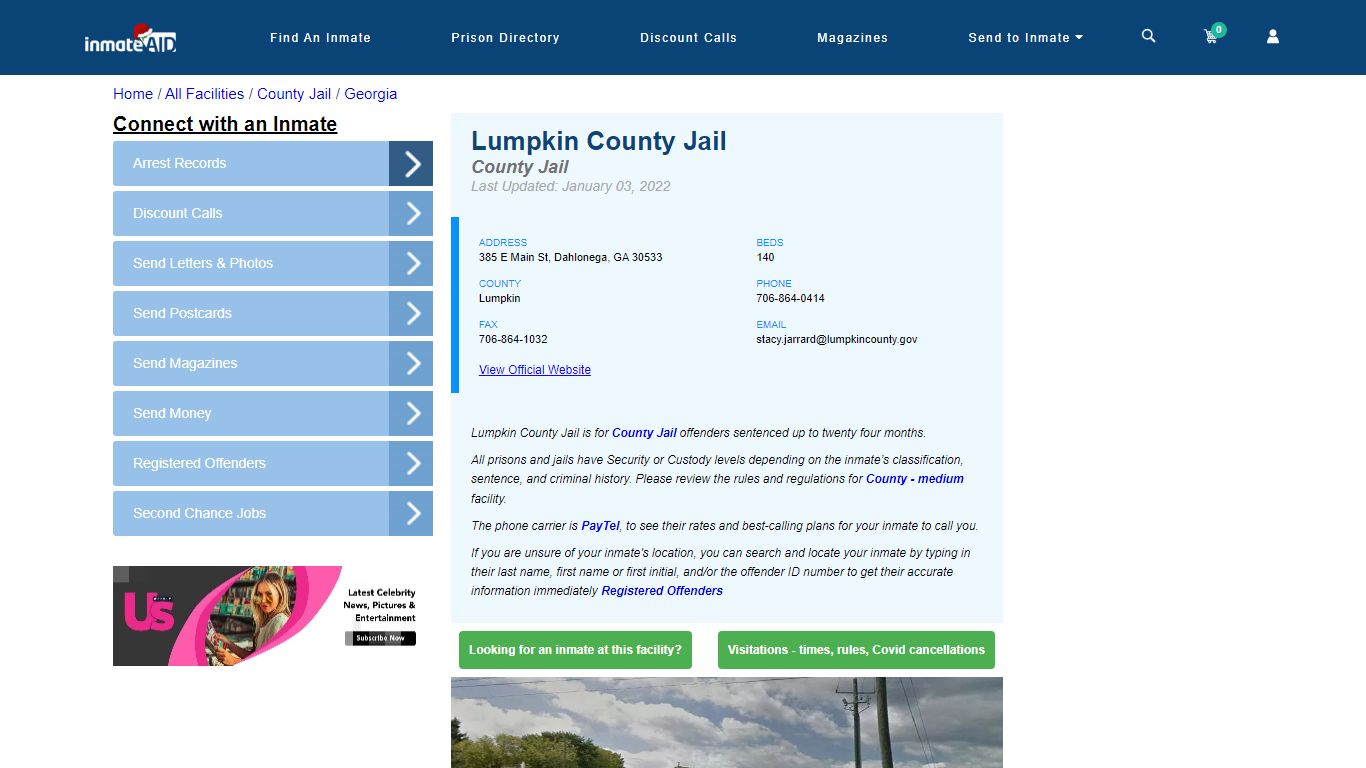 Lumpkin County Jail - Inmate Locator - Dahlonega, GA